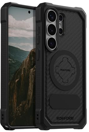Rokform Rugged Handyhülle für Galaxy S26 Ultra, magnetische Schutzhülle, sturzgetesteter Schutz, Schwarz