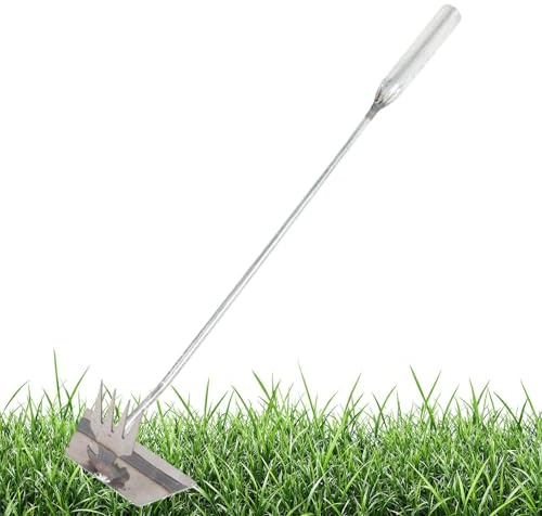 Outil d'Arrachage de Gazon de Jardin,4 Dents pour Jardinage Plantation et Creusage - Extracteur De Mauvaises Herbes En Acier Inoxydable - Pour Chardon Chiendent Légumes Pelouse Arrière-Cour Ferme Jard