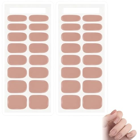 ARYIMYDP 32 Láminas De Uñas Gel UV Sin Lámpara, Pegatinas De Gel Real Precurado Al, Autoadhesivas Para Uñas, Resistentes Al Agua, Manicura Fácil Y Rápida Para Hacer En Casa