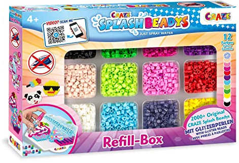 CRAZE SPLASH BEADYS Steckperlen Refill-Box Girls Bügelperlen ohne Bügeln Nachfüllpack Wasserperlen für Kinder ungiftig Perlen zum Stecken Bastelset Kinder 59440