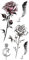 EROSPA® Tattoo-Bogen temporär/Sticker - 2 Rosen mit Stiel - Wasserfest