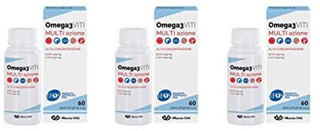 3 x Omega 3 Multiazione CON EPA e DHA 60 PERLE DA 1,4 g MARCO VITI TRIPLA AZIONE FUNZIONI CARDIACHE, VISIVE, CEREBRALI