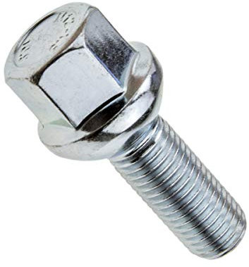 Boulon de roue M12 x 1,5 24 mm à tête sphérique Longueur au choix Compatible avec Skoda Volkswagen Mercedes