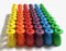 Spielfiguren für Brettspiele: Personen/Männchen mit Hut, Halmakegel 13/26 mm (6 x 10 Spielfiguren, Regenbogen)