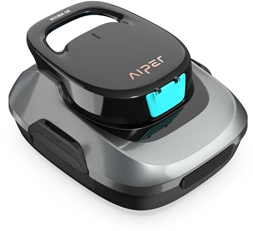 AIPER Robot Piscine sans Fil, Aspirateur de Piscine Automatique, Autonomie 90 Min, Aspire Débris et Feuilles, Auto-Stationnement, Idéal pour Piscines Hors-Sol jusqu'à 80 m²