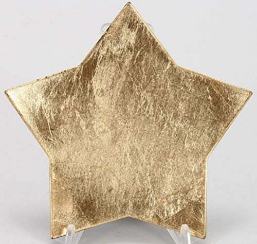 ETC dekorativer Teller Dekoteller Untersetzer in Sternform metallic glänzend Preis für 1 x klein ca. 16 cm oder 2 x groß ca. 23,5 cm (Gold, klein ca. 16 cm)