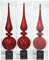 Christbaumspitze Glas 31cm D=8cm 1 Stück sortierte Ornamente Weihnachtsbaumspitze weihnachtsrot matt