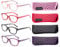 EYEGUARD Lesebrille für Damen, Federscharnier mit Punktemuster, nicht polarisiert, 4 Stück(4 Farbe, +1.50 Vergrößerung)