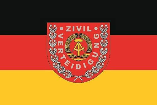 U24 Aufkleber DDR Zivilverteidigung Flagge Fahne 8 x 5 cm Autoaufkleber Sticker