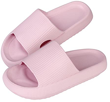 MoneRffi Badelatschen Damen Badeschuhe Herren-Badeschlappen Hausschuhe Damen, Cozislides Airfoot Wolken Wolkenschuhe Rutschfeste Pantoletten, Cozy Slides Schlappen(rosa,40/41 EU)