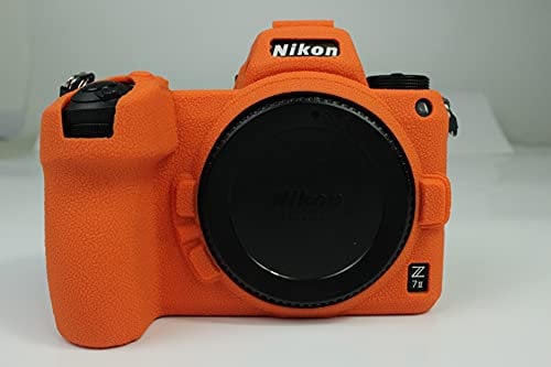 Z6/Z7 II Case, BolinUS Fullbody Ultra-Thin Lightweight Rubber Soft Silicone Housing Case Bag Cover for Nikon Z6 II/Z7 II (Orange)
