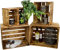 Vintage Kisten geflammt 50x40x29cm / 40x30x25cm Deko & Möbelkisten Wohnwand Obstkisten Weinkisten Optik DIY Upcycling (4er Set Mix mit Bella Quer)