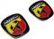 Abarth Adesivo 3D Logo Scudetto Ufficiale per Fiat Punto Evo, Anteriore e Posteriore, 60 x 65 mm, 71 x 65 mm, Rosso