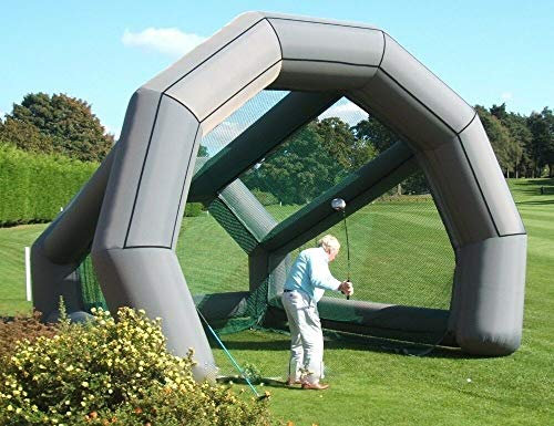Inflatable Indoor Outdoor Golf Practice Swing Simulator Net Cage W/Blower (Size: 18x15x15ft.)