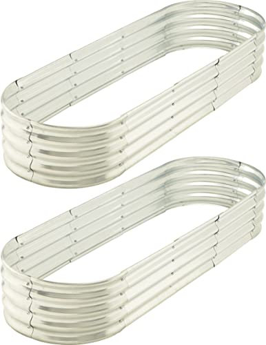 Lot de 2 jardinières surélevées en métal pour plantes et herbes 1,8 x 0,6 m