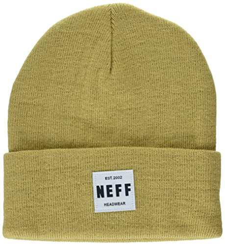 Neff Herren Lawrence Unisex Fold Cuffed Beanie-Mütze, Helles Braun, Einheitsgröße