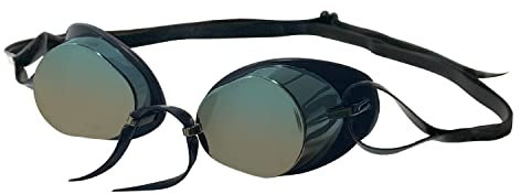 Tyron Performance Race Goggle (Anti-FoG - gold verspiegelt) | Schwimmbrille | Weiterentwicklung der Schwedenbrille mit soften Silikonrand/-Steg