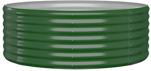 vidaXL Hochbeet, Wetterfestes Hochbeet für Garten Balkon Terrasse, Kräuterhochbeet zum Selber Bauen, Pflanzkasten aus Metall, Pulverbeschichteter Stahl Grün