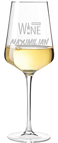 polar-effekt Weinglas mit Gravur des Namens - Wein-Glas 560 ml Geschenkidee - Motiv Drink Wine - vino, Glass - Aromaentfaltung - echte Genießer - für Männer und Frauen zum Geburtstag