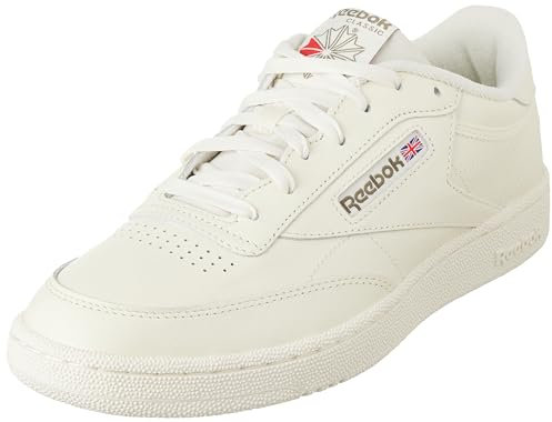 Reebok Men Club C 85 Sneaker, Chalk/Chalk/Hunter Green, 7.5
