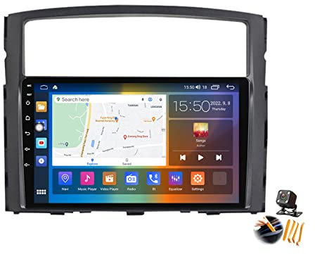 YDLX Android 11.0 Autoradio 2 DIN Stereo per M-itsubishi Pajero 2006-2014 GPS 9 Pollici Touchscreen Tablet Schermo MP5 Lettore Multimediale FM BT Ricevitore con 4G 5G WiFi DSP Carplay,M200s