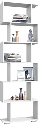 VCM Holz Raumteiler Stand Regal Bücherregal Deko Bücher 6 Fächer Standregal Palusa L