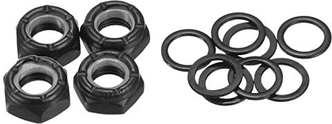 PATIKIL Skateboard Lock Muttern Set 5/16 Skateboard Truck Achse Unterlegscheiben Distanzstück Hardware Reparatur Kit für Langboard Cruiser Schwarz