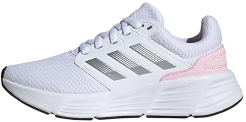 adidas Mujer Galaxy 6 Shoes, Cloud White / Silver Metallic / Pink, 38 2/3 EU