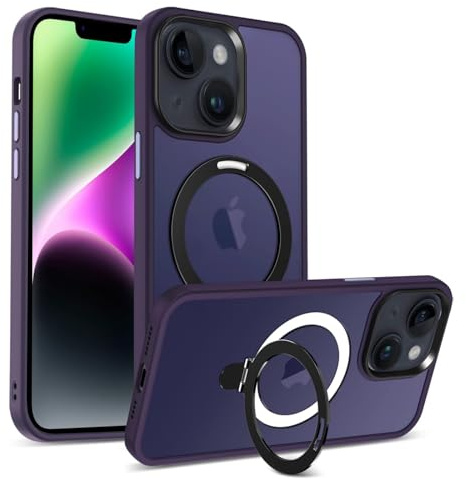 CoolGadget Magnetische Handyhülle für iPhone 13/14 für MagSafe Dünn Violett | Magnetisches Slim Case, kabelloses Laden, Soft Grip Oberfläche, kratzfest, federleicht