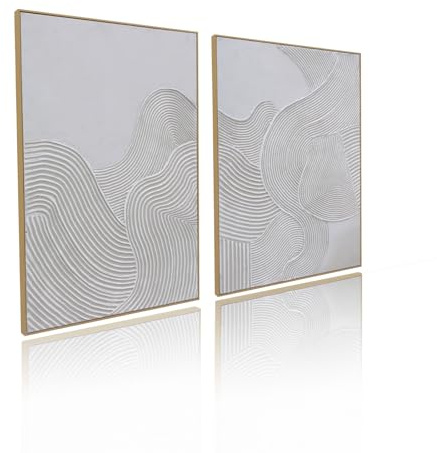 Zessonic Neutral Abstract 3D Textured Hand-Painted Thick Wall Art,28x40x2