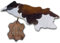unendlich schoen – Echter Kuhfell Teppich klein, Läufer für Wohnzimmer Flur Eingangsbereich, Rinderfell für kleinere Flächen (weiß Tricolor, 160x70cm)