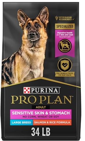 Purina Pro Plan Sensitive Skin and Stomach Dog Food Large Breed Salmon and Rice Formula - 34 lb. Bag