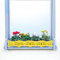 GREEN CREATIONS Masu Set base grigio, supporto per fioriera senza foratura, protezione anticaduta, protegge fioriere, erbe, decorazioni, regolabile in modo continuo, 78-140 cm (giallo, onde)