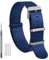 WOCCI 20mm Militär Nylon Uhrenarmband, Einteiliges Nylon Armband für Damen und Herren, Silberne Schnalle (Blau)