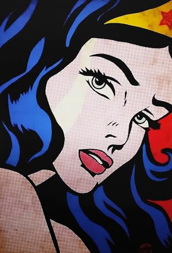 KUSTOM ART Bild Serie Comics Wonder Woman Druck auf Holz 30 x 21 cm.