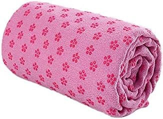 Mikrofaser Hot Yoga Handtuch, Yoga Mat 183x63cm rutschfest Fitnesstuch Weich Atmungsaktiv Antirutsch Yogatuch Gilt für Fitness Ausbildung (183x63cm,Klassische Rose)