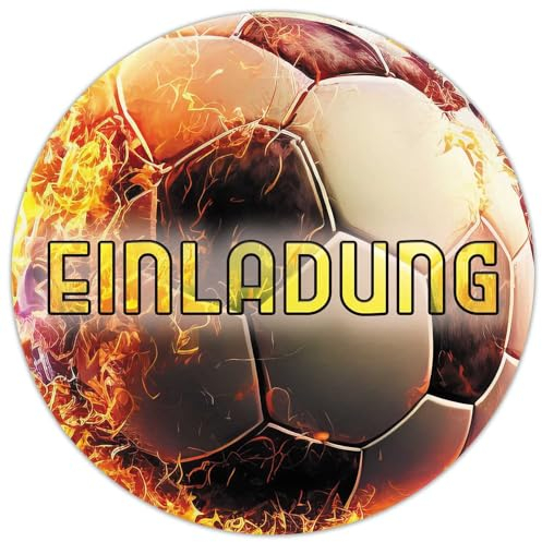 VOSVOLO 12x Fussball Einladungskarten Kindergeburtstag - Partyeinladung - Coole Kinder Einladung zum Geburtstag für Jungs und Mädchen - Deko