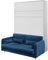 MEBLINI Schrankbett mit Sofa Bed Concept - Wandbett mit Lattenrost - Klappbett mit Schrank - Wandklappbett - Murphy Bed - BC-12-160x200cm Vertikal - Weiß Matt/Blau