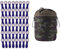 48 Wäscheklammern Wäscheclips mit Spiralfedern aus Edelstahl und Softgrip Indigo Weiß und 1 bellaCott Wäscheklammerbeutel Camouflage
