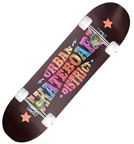Skateboards mit bunten blinkenden Rädern für Anfänger, Kinder, Jugendliche, 78,9 x 20,3 cm, komplettes Standard-Skate-Boards mit 7 Schichten, Ahorn-Deck, konkaves Skateboard