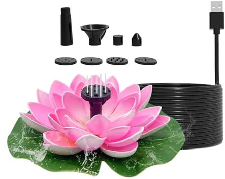 Springbrunnen für Gartenteiche, Vogeltränke Teichpumpe Mit 8 Düsen Wasserpumpe, Vogelbad Brunnen Schwimmender Fontäne Pumpe Für Gartenteich Oder Fisch-Behälter Vogel-Bad