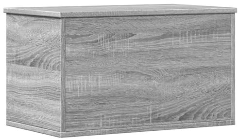 vidaXL Caja de almacenaje Madera de ingeniería Gris Sonoma 60x35x35 cm, Caja de Mantas, Cofre de Almacenamiento, baúl de Juguetes, Caja de Juguetes