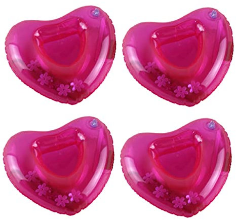 WHAMVOX 4stücke Aufblasbare Herzform Untersetzer Getränkehalter Becherhalter Schwimmend Für Strand Party Sommer Hochzeit Aus PVC Material