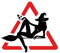 2PCS Stylish Witch Car Sticker Waterproof Automotive Products Car Styling Accessories Creative Window Decals 13cm x 11.6cm