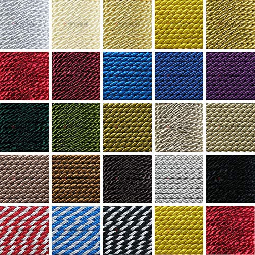 KBBB Satinkordel Dunkelgrün 3mm x 5m oder 3mm x 25m Gedreht Geflochten Schmuck Schnur Zierkordel Deko Nähen Farbwahl