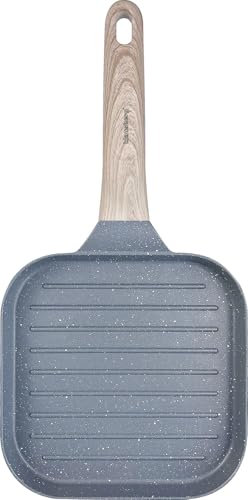 Klausberg Marmor-Grillpfanne Bratpfanne mit Marmorbeschichtung 18x18cm GRAU KB-7811
