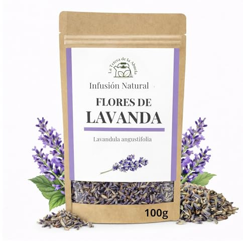 Infusión de Lavanda Natural 100 g – La Tetera de la Abuela | Flor entera y seca, té relajante sin cafeína para calma y bienestar