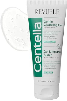 Revuele Centella sanftes Reinigungsgel – Ultra-mildes Gesichtsreinigungsgel mit Centella Asiatica & Hyaluronsäure, Für die tägliche Reinigung aller Hauttypen, 200 ml