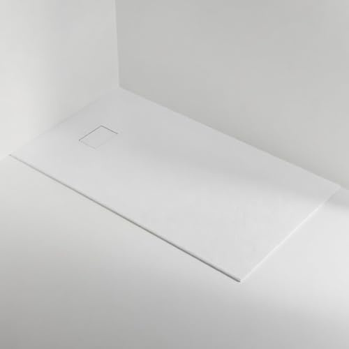 Piatto doccia in resina 80x140 cm SMC effetto pietra colore bianco CUBA