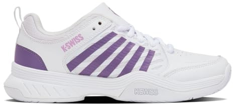 K-Swiss Damen Court Express 2 Tennis Shoe, White/Purple Haze/Neon Lavender, 41 EU